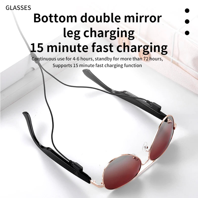 Bluetooth Sunglasses Smart Audio Glasses Nylon Lenses Dual Speakers Support Bluetooth Calls Music Eyeglasses For Men Women - My Store