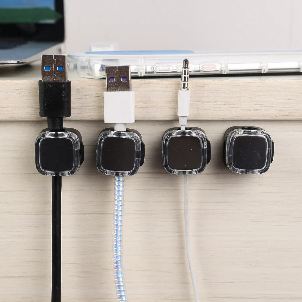 Magnetic Desk Cable Clips Wire Management Phone Charging Cable Keeper Strong Adhesive Wire Charger Holder Home Office Supplies - My Store