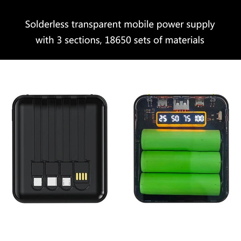 Portable 18650 Battery Storage Box with Fast Charging Function 18650 Battery Box, Quick Charging Power Banks Enclosure - My Store