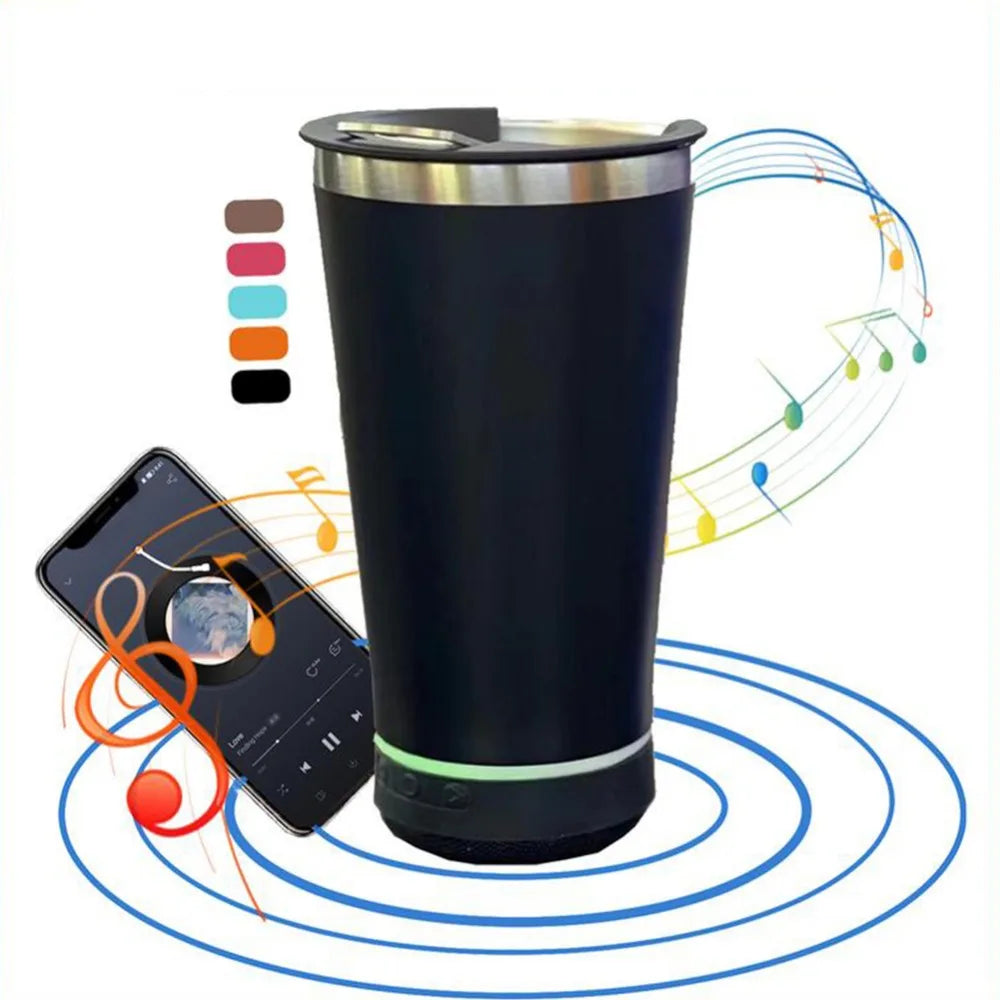 16oz Bluetooth Speaker Insulated Cup,Coffee Cups,Stainless Steel Beer Mug,Portable Outdoor Car Ice Cream Cup with Bottle Opener - My Store