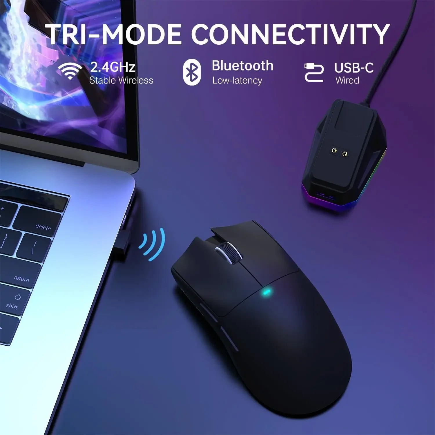 ATTACK SHARK X11 Lightweight Three-mode Wireless Gaming Mouse with RGB Charging Dock Optical Sensor PAW3311 22K DPI PC/Mac - My Store