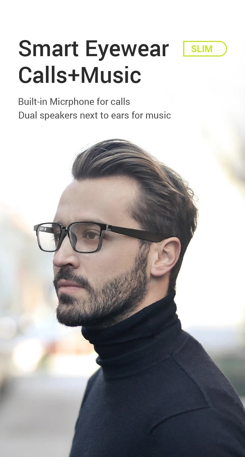 Bluetooth talk open music fashion anti-blue light smart bluetooth audio glasses TWS air conduction wireless headset glasses - My Store