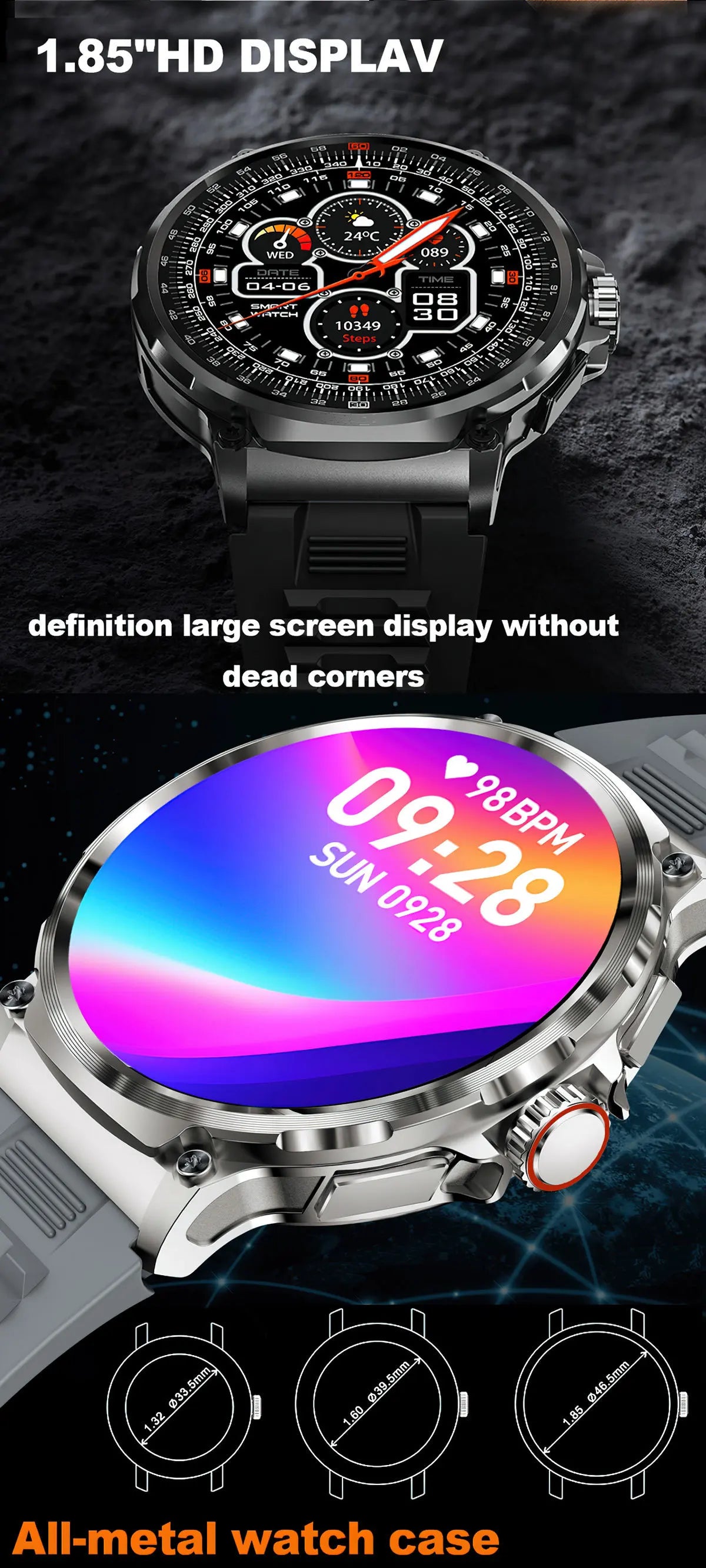 2025 SmartWatch 1.85-Inch Bluetooth Call IPS Large Screen, Heart Rate, Blood Oxygen, Multi Sports, Waterproof Smart Watch - My Store