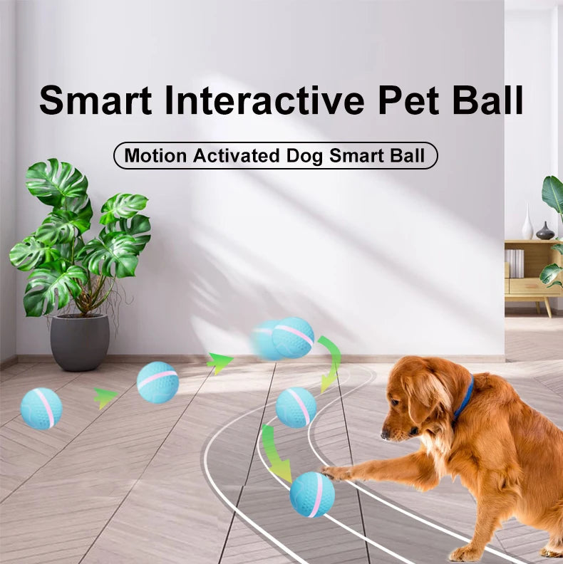 Smart Interactive Pet Dog Chew Toys Ball Electronic USB Rechargeable Luxury TPU Pet Dog Ball Toys