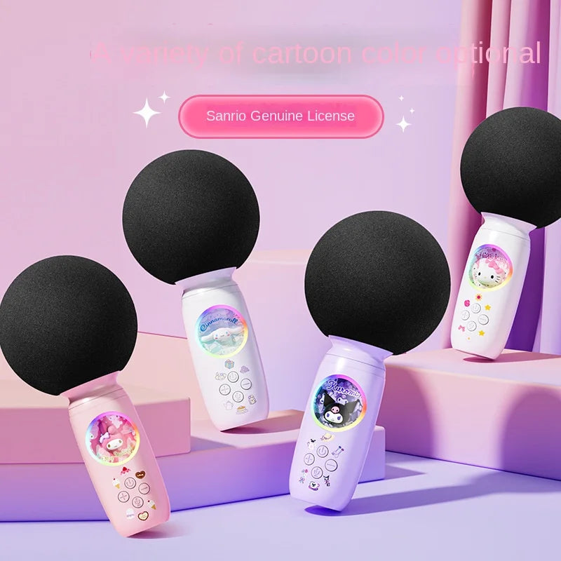 Sanrio Bluetooth Karaoke Machine Portable Speaker System Wireless Bluetooth Microphone With Light Machine Home Family Singing - My Store