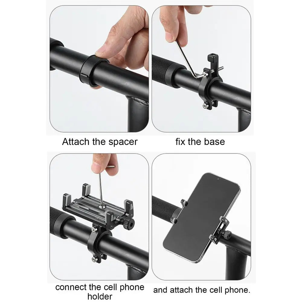 Bicycle Scooter Aluminum Alloy Mobile Phone Holder Mountain Bike Bracket Cell Phone Stand Cycling Accessories - My Store