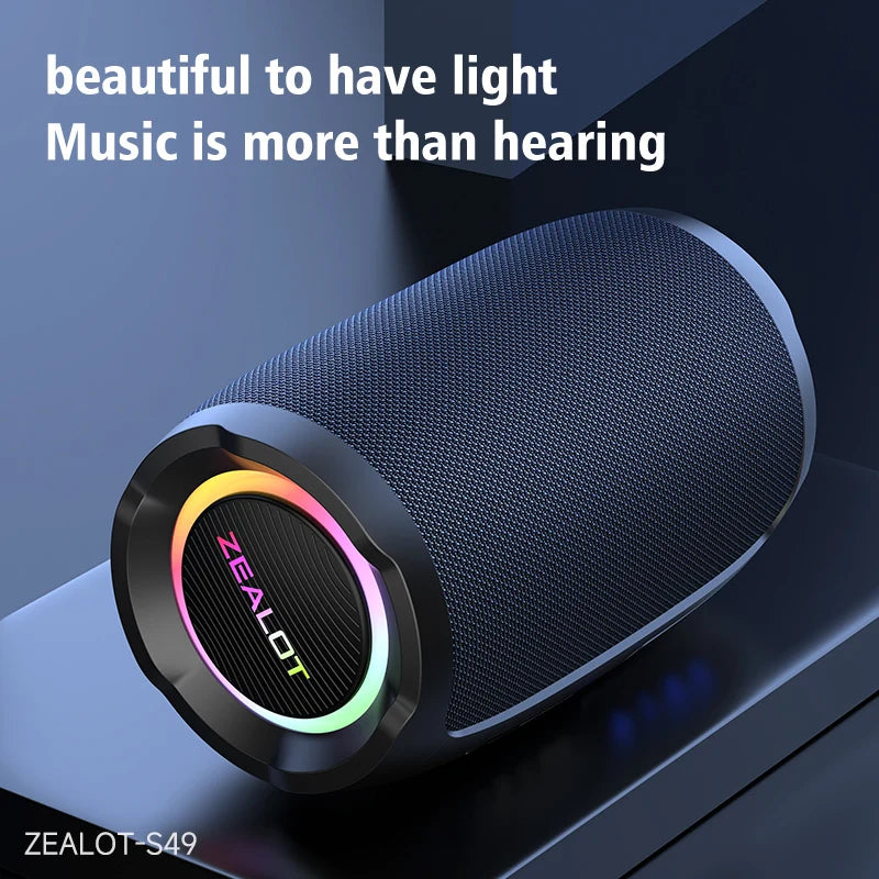 Zealot S49 20W Portable Ourdoor Wireless Subwoofer Speaker,Waterproof IPX 6,Dual Pairing,3600mAh Battery, 12 Hours Playtime - My Store