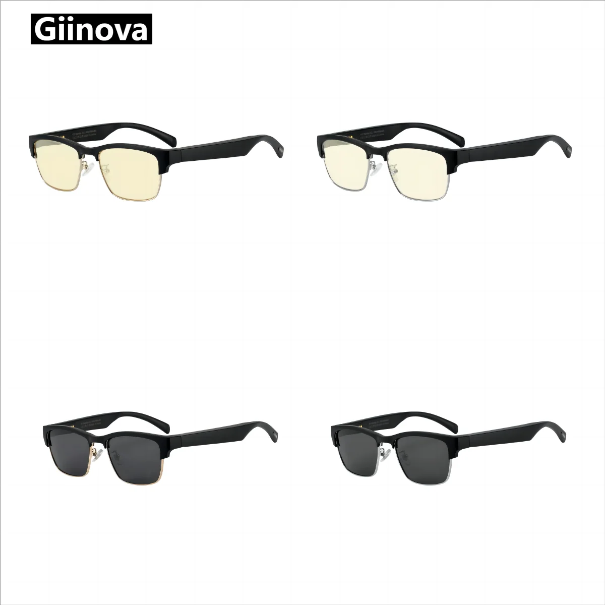 【Giinova】Smart Bluetooth Glasses: Open Audio Talking Glasses with Built-in Microphone and Speaker - Touch Button and Voice Assis - My Store