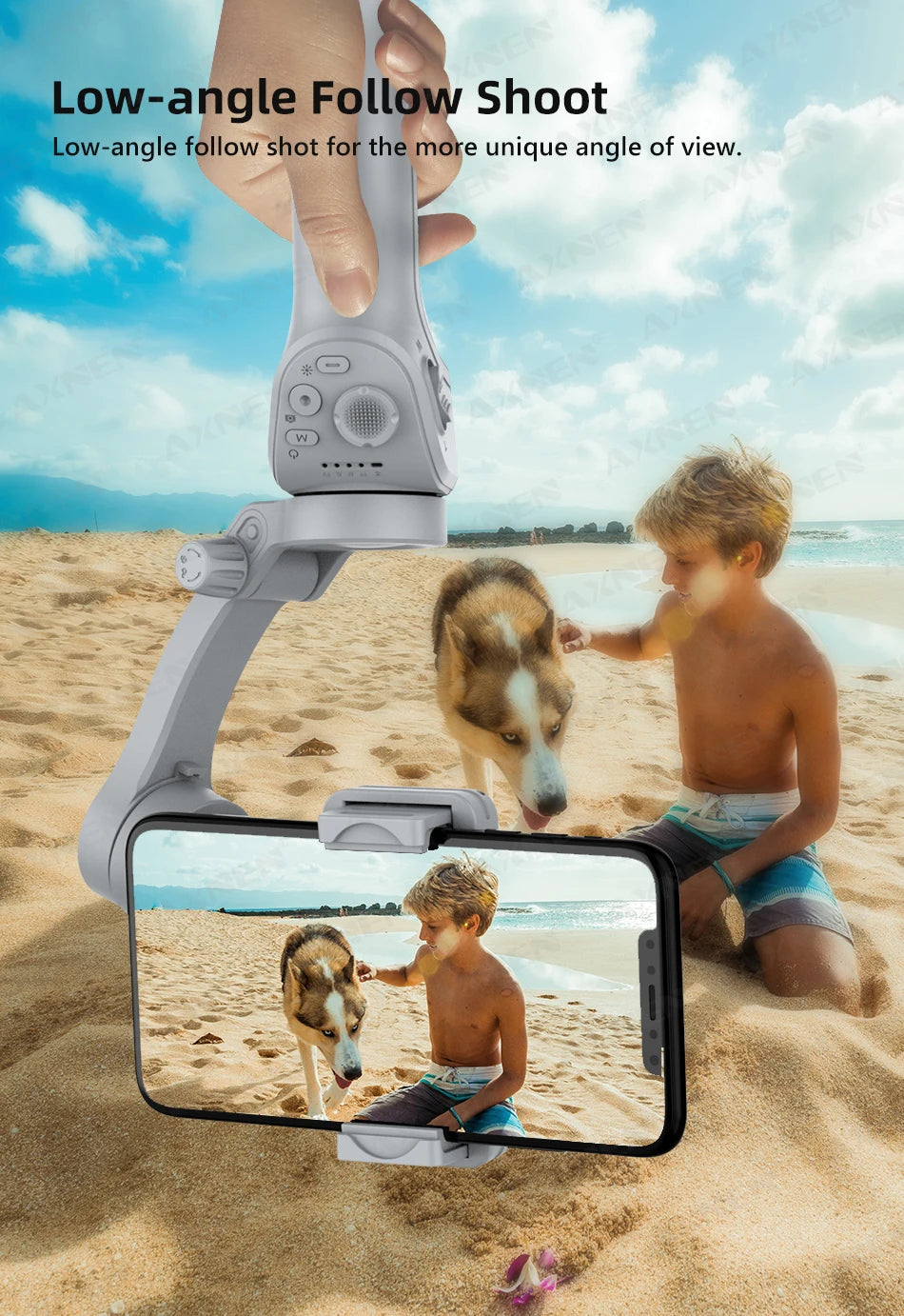 HQ6 3-Axis Gimbal Handheld Stabilizer for Cellphone, with Fill Light, Face Tracking, for Android iPhone Anti Shake Video Record - My Store