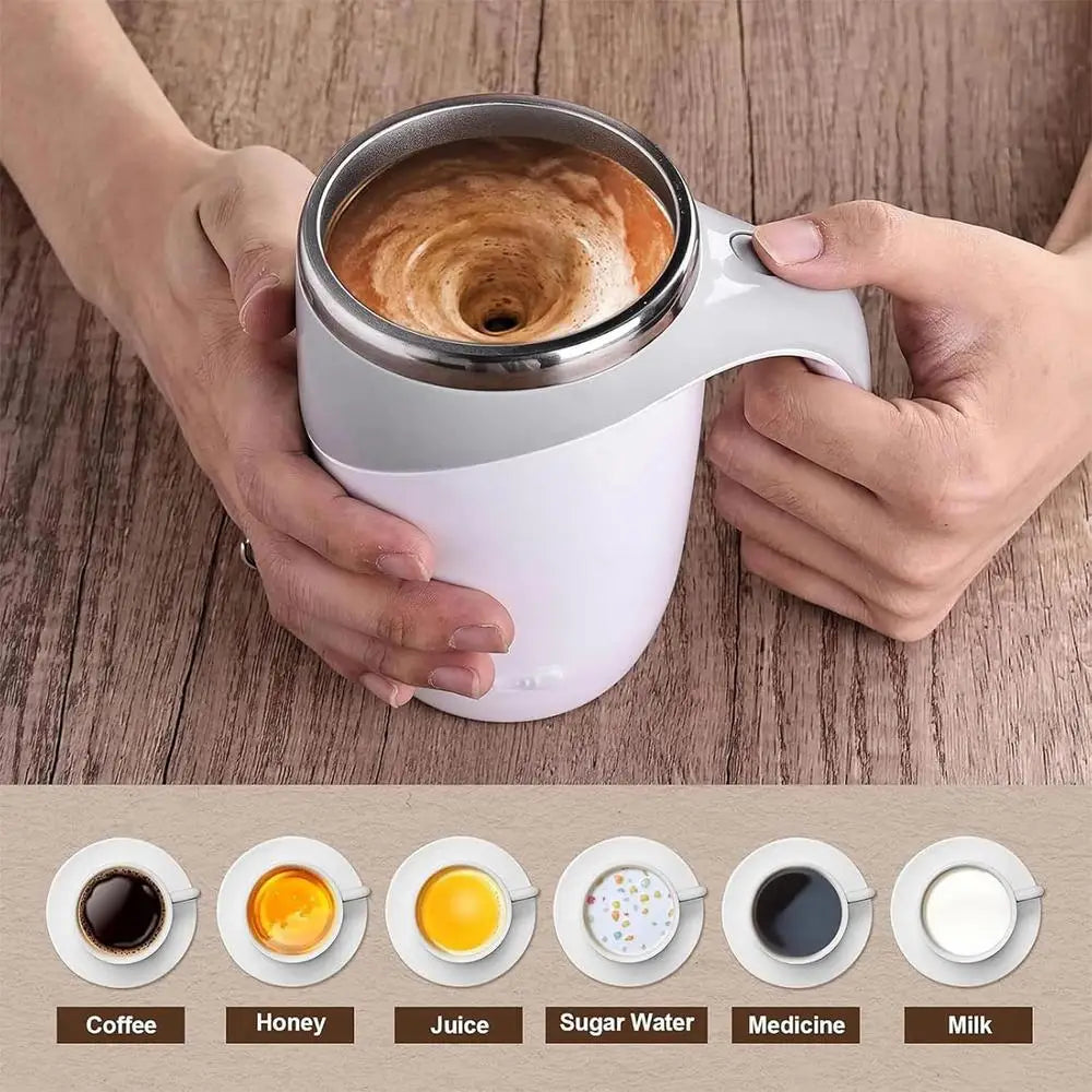 Automatic Stirring Coffee Mug Stainless Steel Stirring Cup Rechargeable Coffee Blender Cup Waterproof Mixing Cup Automatic