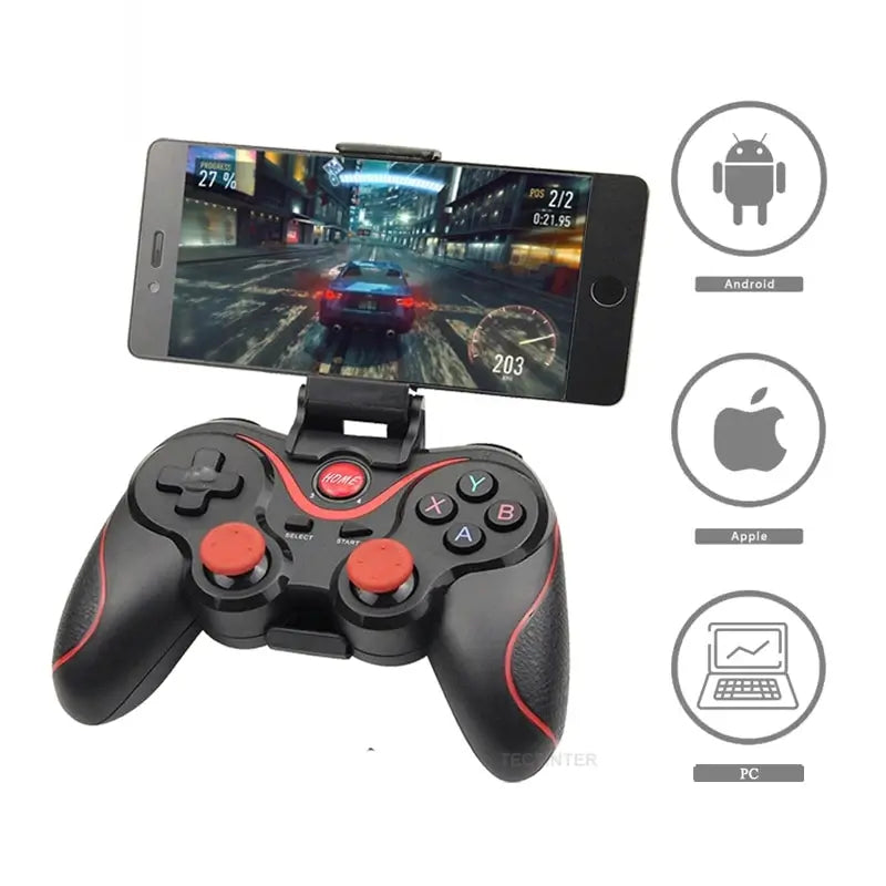 Terios T3 X3 Wireless Joystick Gamepad PC Game Controller Support Bluetooth BT3.0 Joystick For Mobile Phone Tablet TV Box Holder - My Store