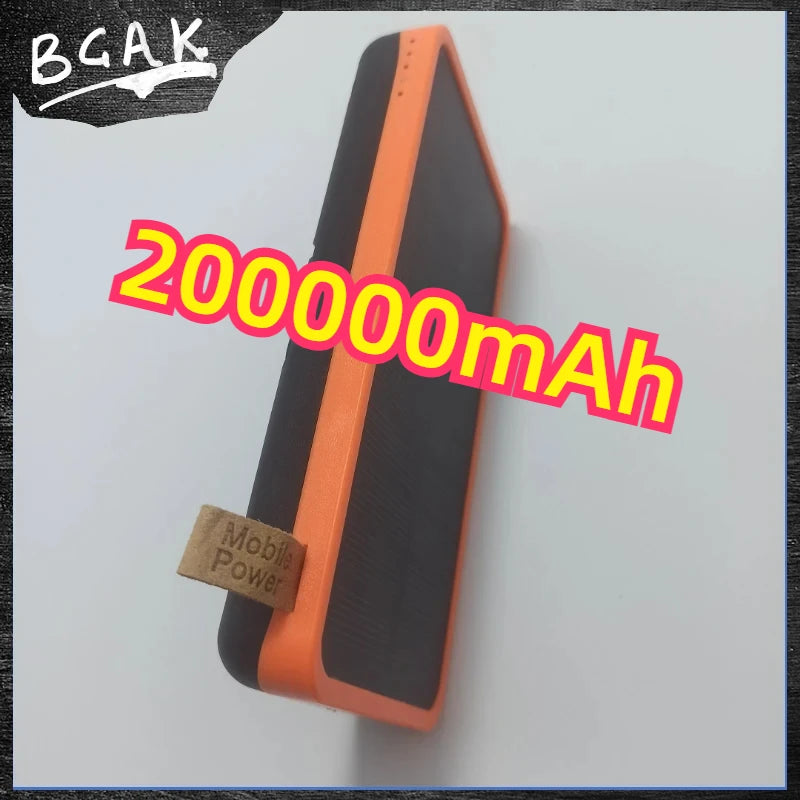 Universal BCAK 200000mah Cross Border Hot Selling Solar Power Banks Wholesale Large Capacity Waterproof Mobile Power Supply Out - My Store