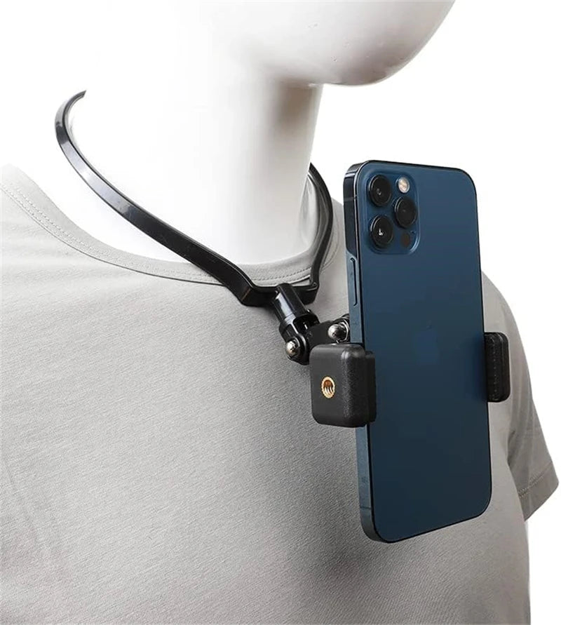 Hands Free Wearable Neck Holder Lazy Phone Stand Universal Hanging Mount for IPhone 15ProMax Samsung GoPro Dock Station Bracket - My Store