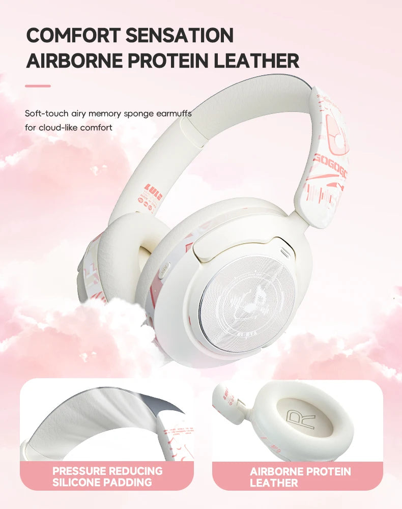 2024 Hand Painted ANC Wireless Headphones Over Ear Active Noise Cancelling Bluetooth 5.4 Headset Deep Bass with Microphones - My Store