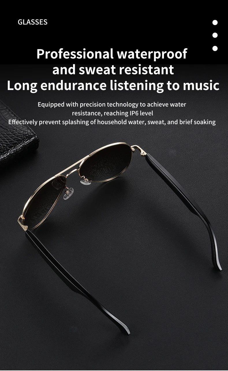 Bluetooth Sunglasses Smart Audio Glasses Nylon Lenses Dual Speakers Support Bluetooth Calls Music Eyeglasses For Men Women - My Store