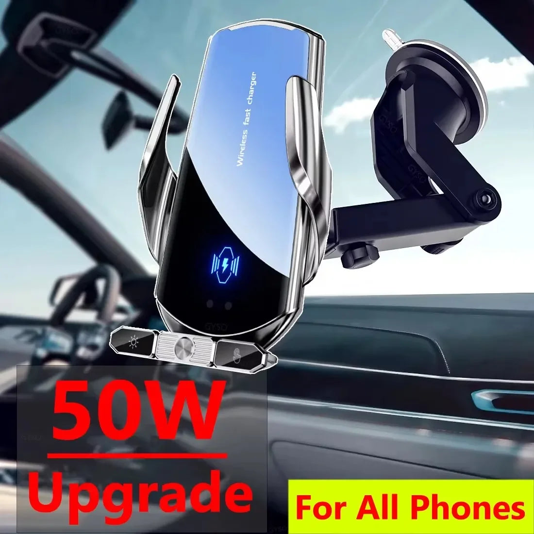 50W Car Wireless Charging Auto Wireless Charger Stand For iPhone 15 14 13 Samsung Xiaomi Air Vent Stand Car Phone Holder Mount - My Store