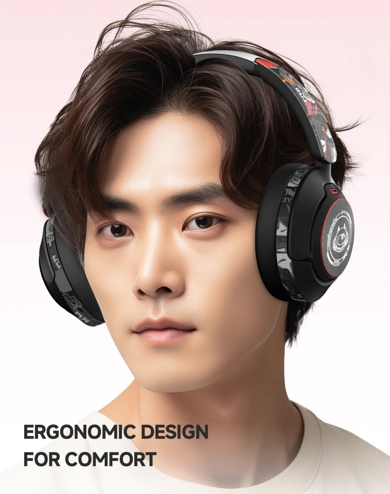 2024 Hand Painted ANC Wireless Headphones Over Ear Active Noise Cancelling Bluetooth 5.4 Headset Deep Bass with Microphones - My Store