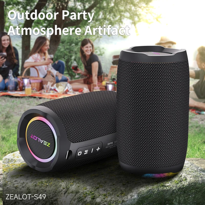 Zealot S49 20W Portable Ourdoor Wireless Subwoofer Speaker,Waterproof IPX 6,Dual Pairing,3600mAh Battery, 12 Hours Playtime - My Store