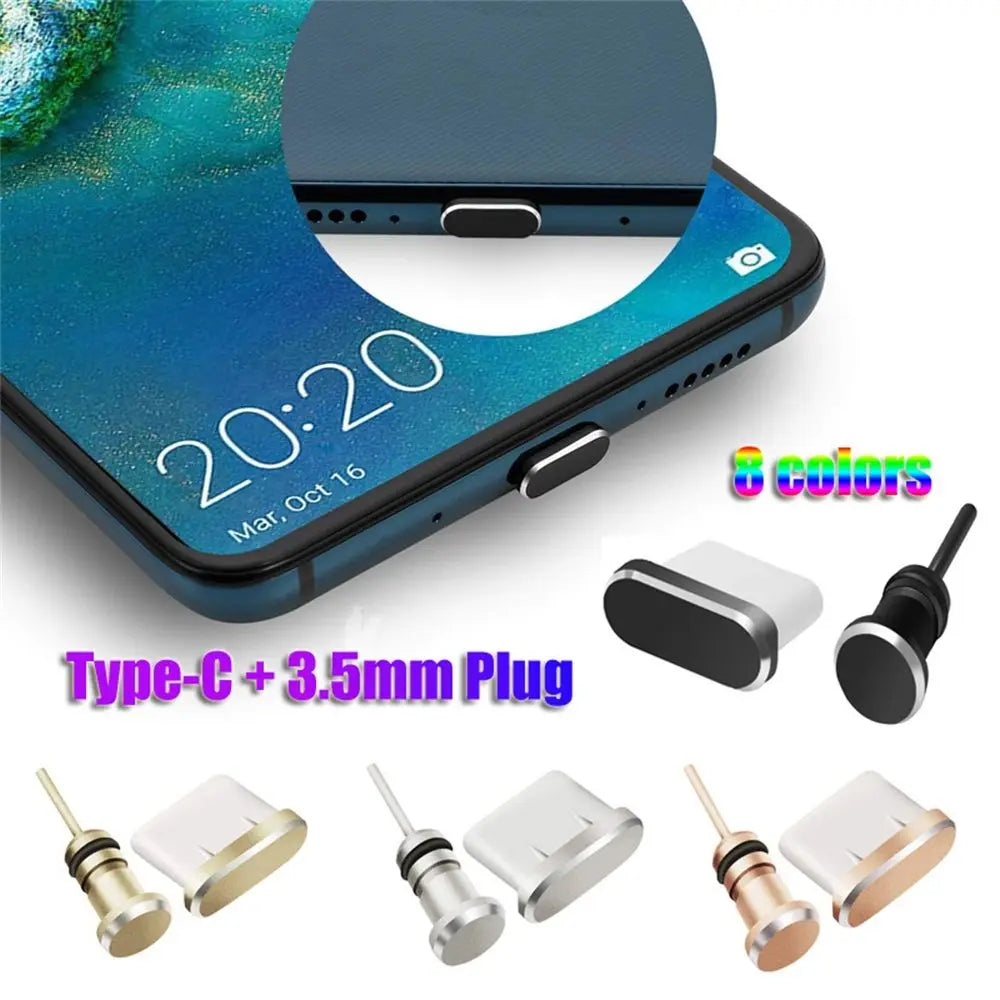 Anti-Dust 3.5mm Earphone Jack Dust Plug Metal Type C Charging Port For Samsung S10 - My Store