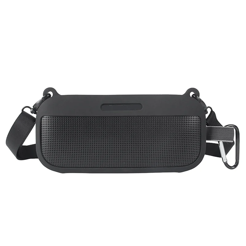 Soft Silicone Case Cover for SoundLink Flex Bluetooth Portable Speaker with Shoulder Strap and Carabiner,Black - My Store