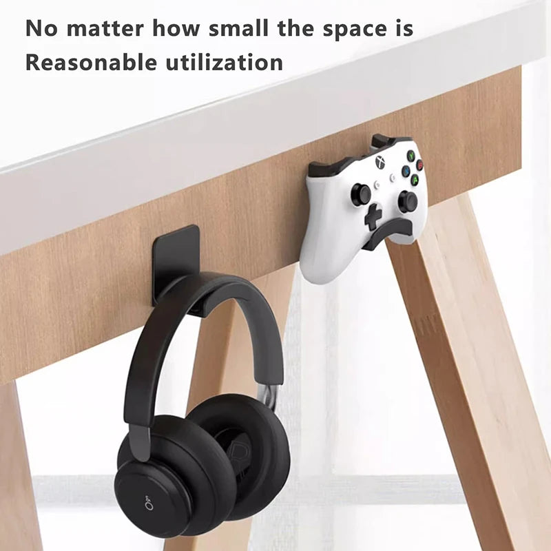 Universal Headphone Stand Gaming Controller Holder Headset Display Rack Under Desk Hanger Hook For Earphone Wall Mount Gaming - My Store