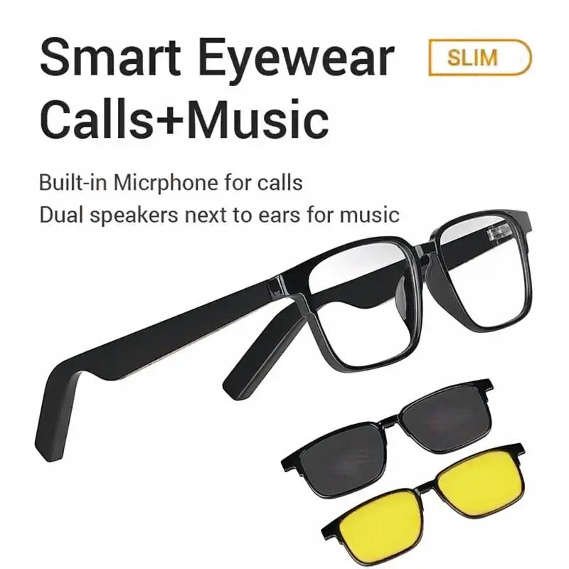 Bluetooth talk open music fashion anti-blue light smart bluetooth audio glasses TWS air conduction wireless headset glasses - My Store