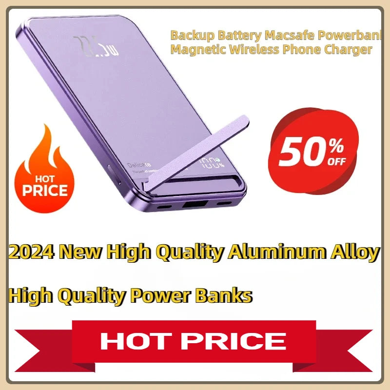 Backup Battery Macsafe Powerbank Magnetic Wireless Phone Charger2024 New High Quality Aluminum Alloy High Quality Power Banks - My Store