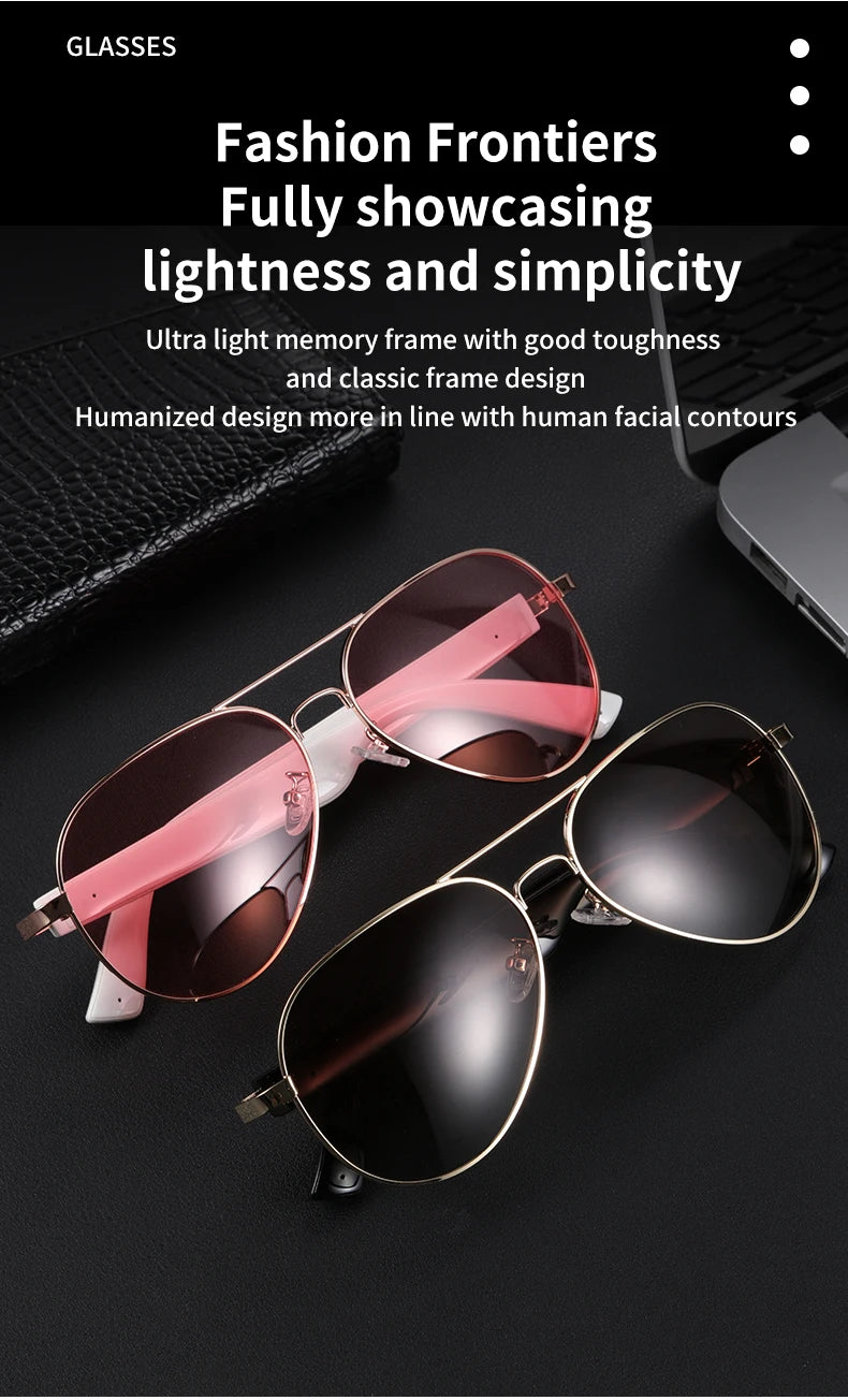 Bluetooth Sunglasses Smart Audio Glasses Nylon Lenses Dual Speakers Support Bluetooth Calls Music Eyeglasses For Men Women - My Store