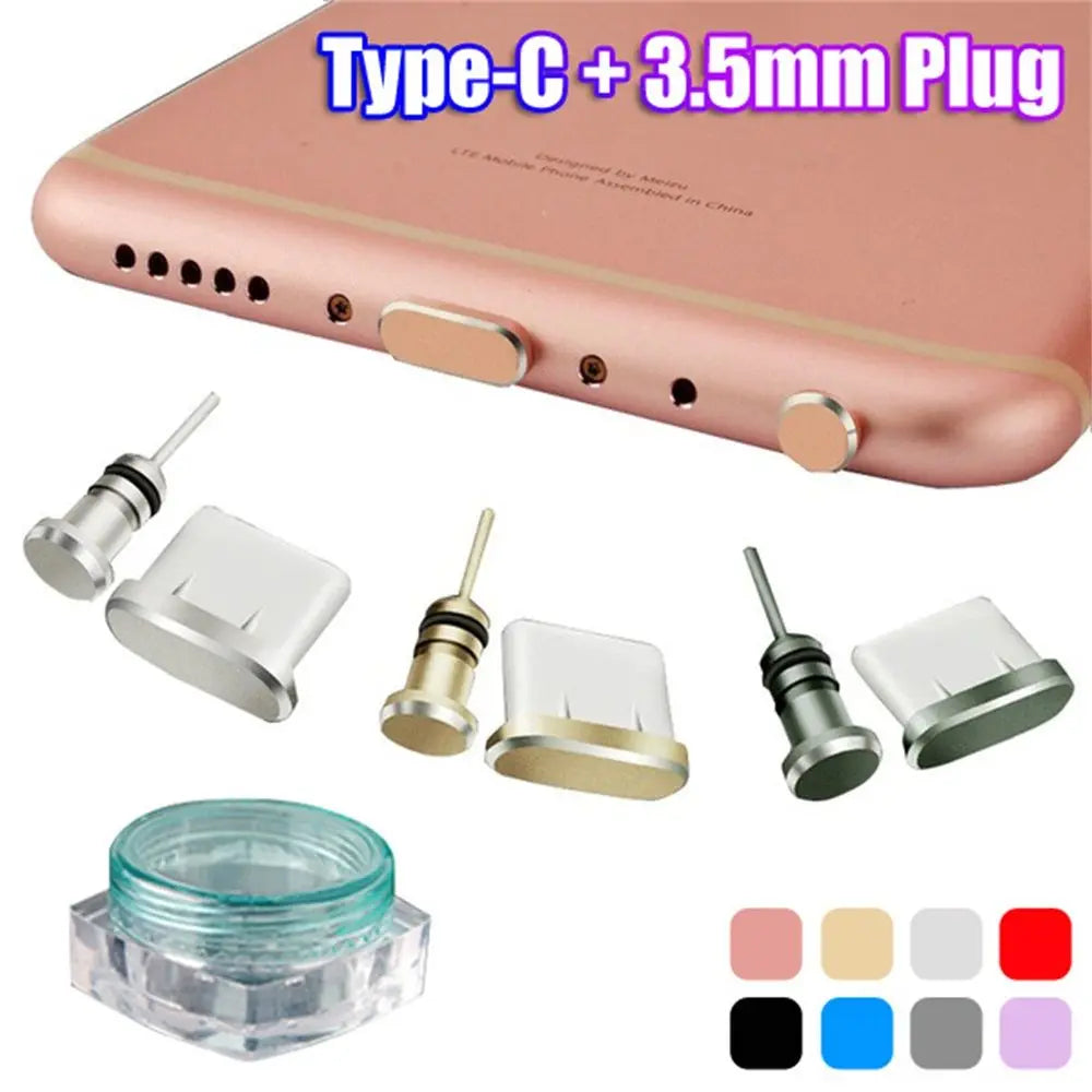 Anti-Dust 3.5mm Earphone Jack Dust Plug Metal Type C Charging Port For Samsung S10 - My Store