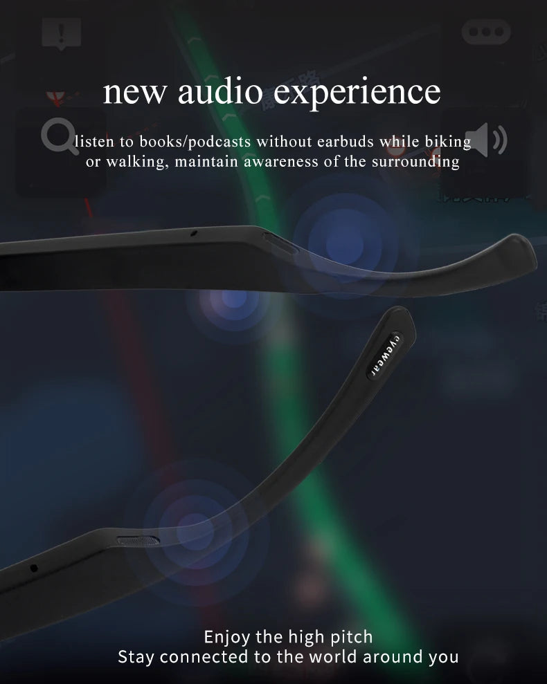 【Giinova】Smart Bluetooth Glasses: Open Audio Talking Glasses with Built-in Microphone and Speaker - Touch Button and Voice Assis - My Store