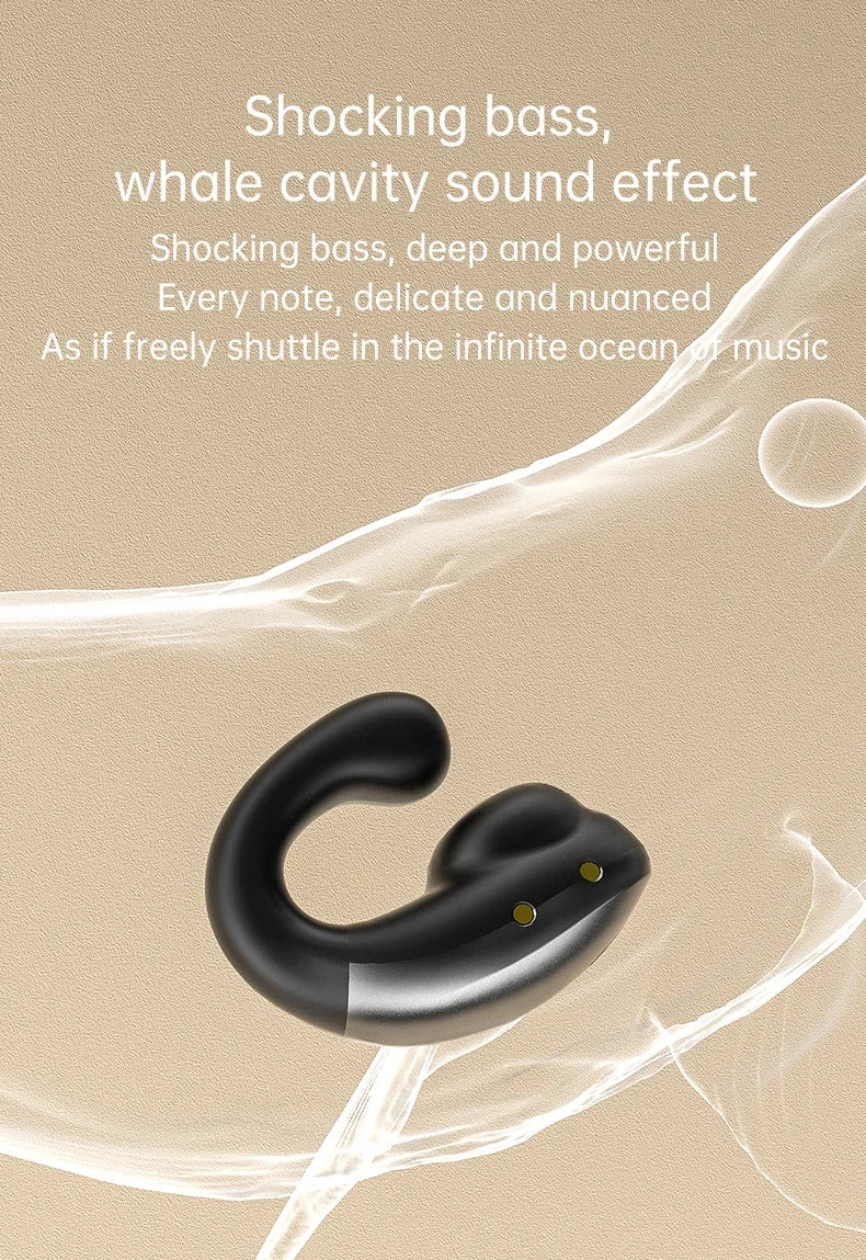 M7 Clip On Earbuds Wireless Bluetooth V5.3 Open Ear Headphones IPX7 Waterproof Earphones Sports Running Work Earbud Hooks - My Store