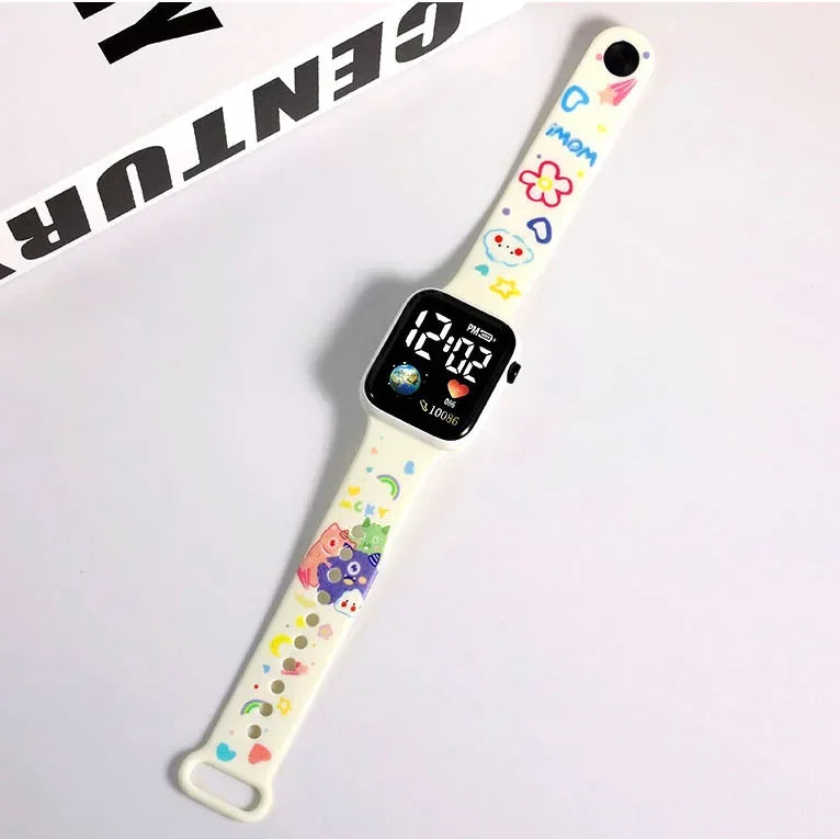 New Disney Printed Pattern Children's Anime Electronic Watch Girls Smart Watch Hello Kitty Shirubi Girls Cute Watch - My Store