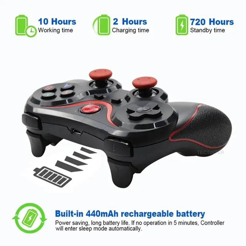 Terios T3 X3 Wireless Joystick Gamepad PC Game Controller Support Bluetooth BT3.0 Joystick For Mobile Phone Tablet TV Box Holder - My Store