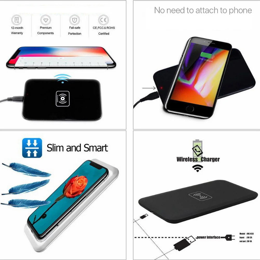 Wireless Fast Charger for Samsung Galaxy S10 S9 S8 Note 9 Charging Pad for Iphone 12 11 Pro Xs Max Xr X 8 Plus Phone - My Store