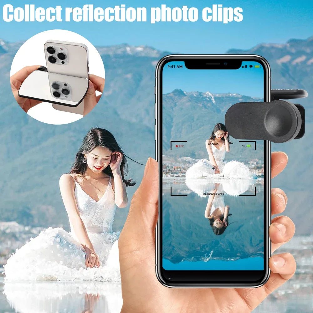 Mobile Phone Reflection Camera Clip Selfie Reflector Mirror Reflection Clip Kit Tools for Travel Video for IPhone Samsung Xiaomi - My Store