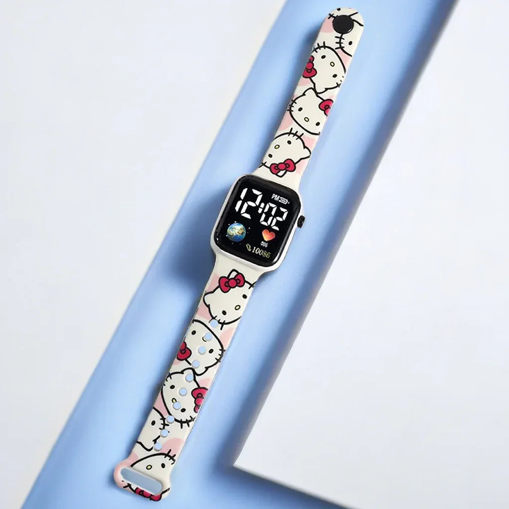 New Disney Printed Pattern Children's Anime Electronic Watch Girls Smart Watch Hello Kitty Shirubi Girls Cute Watch - My Store