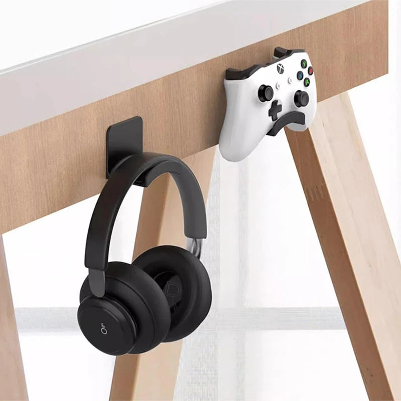 Universal Headphone Stand Gaming Controller Holder Headset Display Rack Under Desk Hanger Hook For Earphone Wall Mount Gaming - My Store