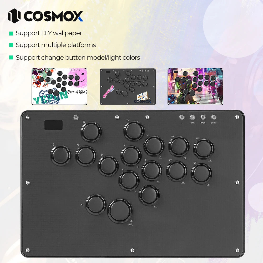 Haute42-COSMOX Leverless Controller Keyboard For PC/PS3/PS4/PS5/XBOX Switch Steam Fighting Gaming Joystick Support DIY Wallpaper - My Store