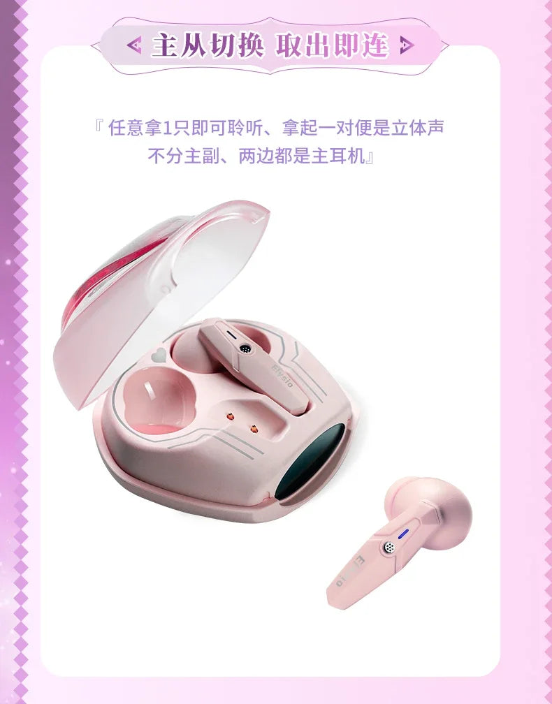 Anime Game Elysia Cosplay Wireless Earbuds Honkai Impact 3 Cos Noise Reduction Bluetooth Earphones 5.3 HD For Android Gifts - My Store