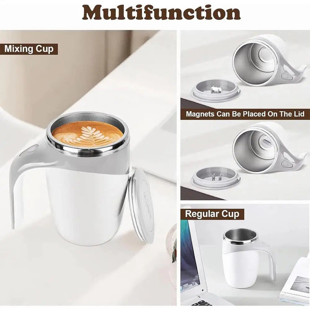 Automatic Stirring Coffee Mug Stainless Steel Stirring Cup Rechargeable Coffee Blender Cup Waterproof Mixing Cup Automatic