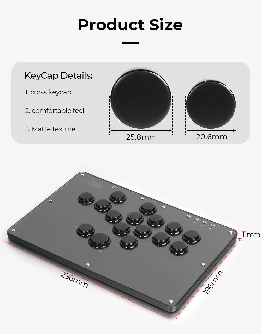 Haute42-COSMOX Leverless Controller Keyboard For PC/PS3/PS4/PS5/XBOX Switch Steam Fighting Gaming Joystick Support DIY Wallpaper - My Store