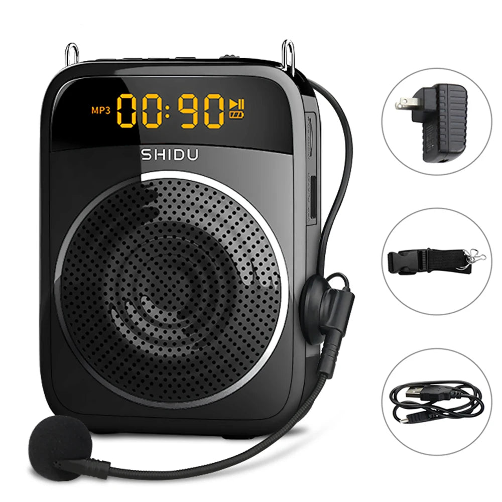 SHIDU 15W Portable Voice Amplifier Wired Microphone AUX Recording Personal Audio Bluetooth Speaker For Teachers Instructor S298 - My Store