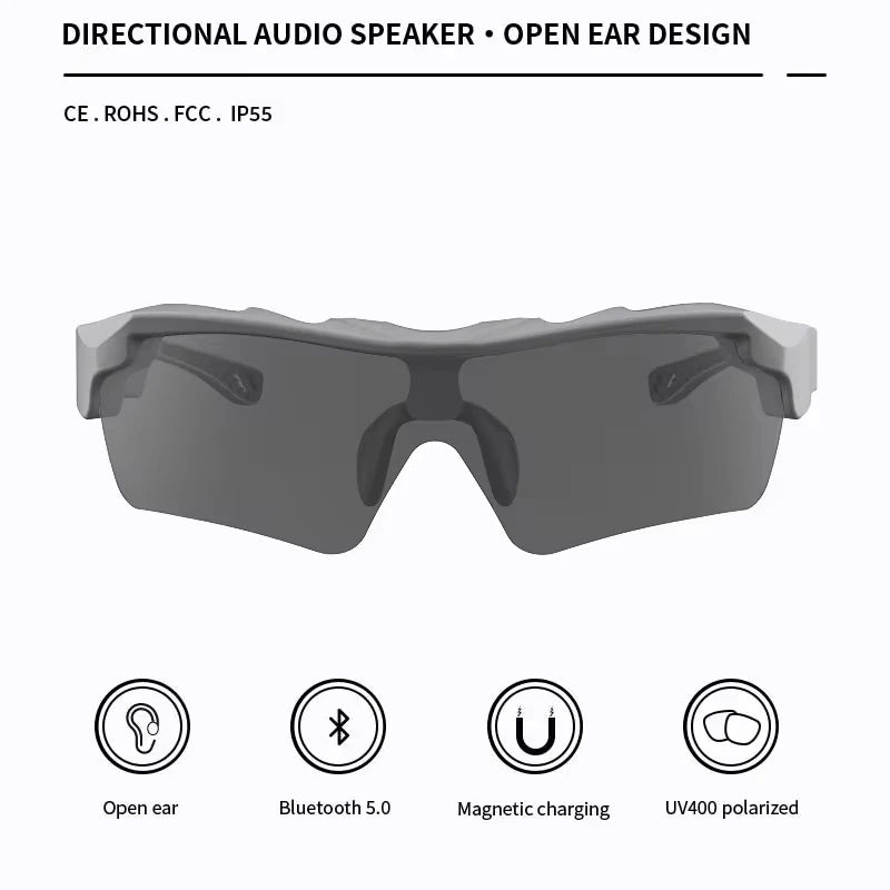 Smart Glasses Bluetooth 5.0 Earphones Glassess Wireless Headset Riding Sport Headphone UV400 Polarized Music Sunglasses - My Store